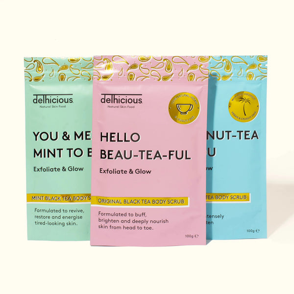 DELHICIOUS BLACK TEA SCRUB thecurlystore
