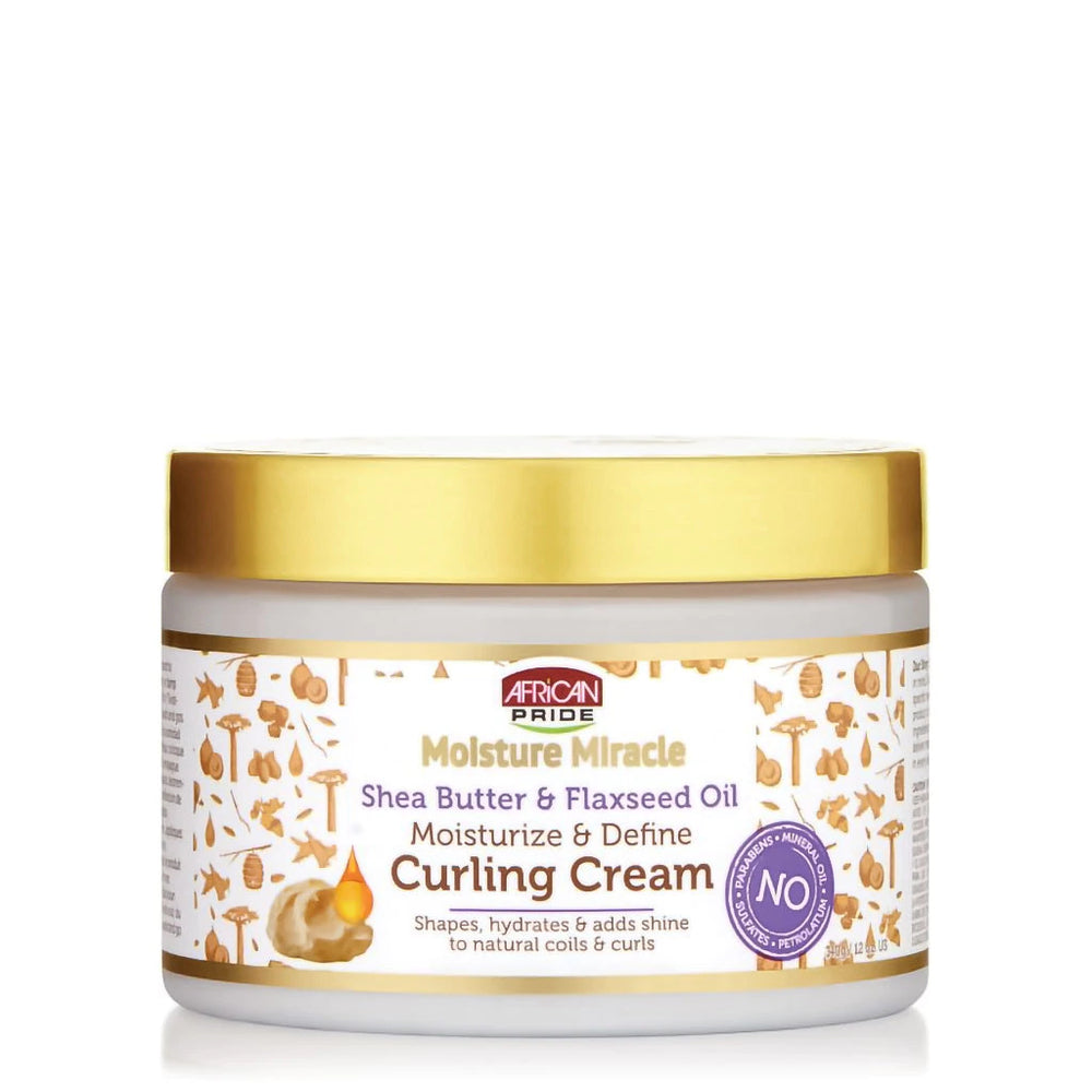 AFRICAN PRIDE MOISTURE MIRACLE SHEA BUTTER & FLAXSEED OIL CURLING